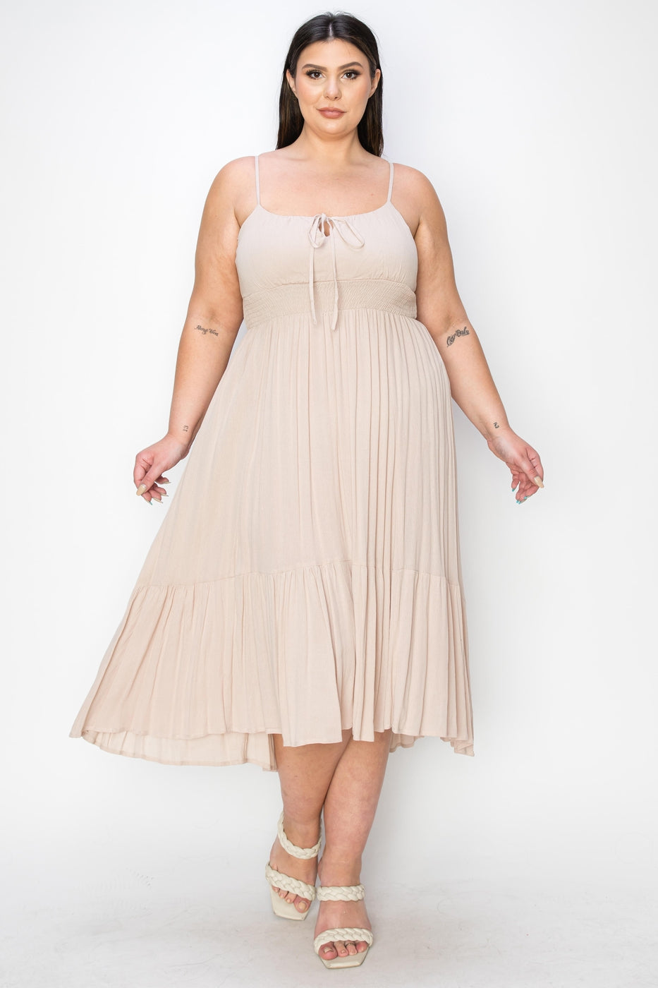 SUNLIT SERENADE MIDI PLUS DRESS