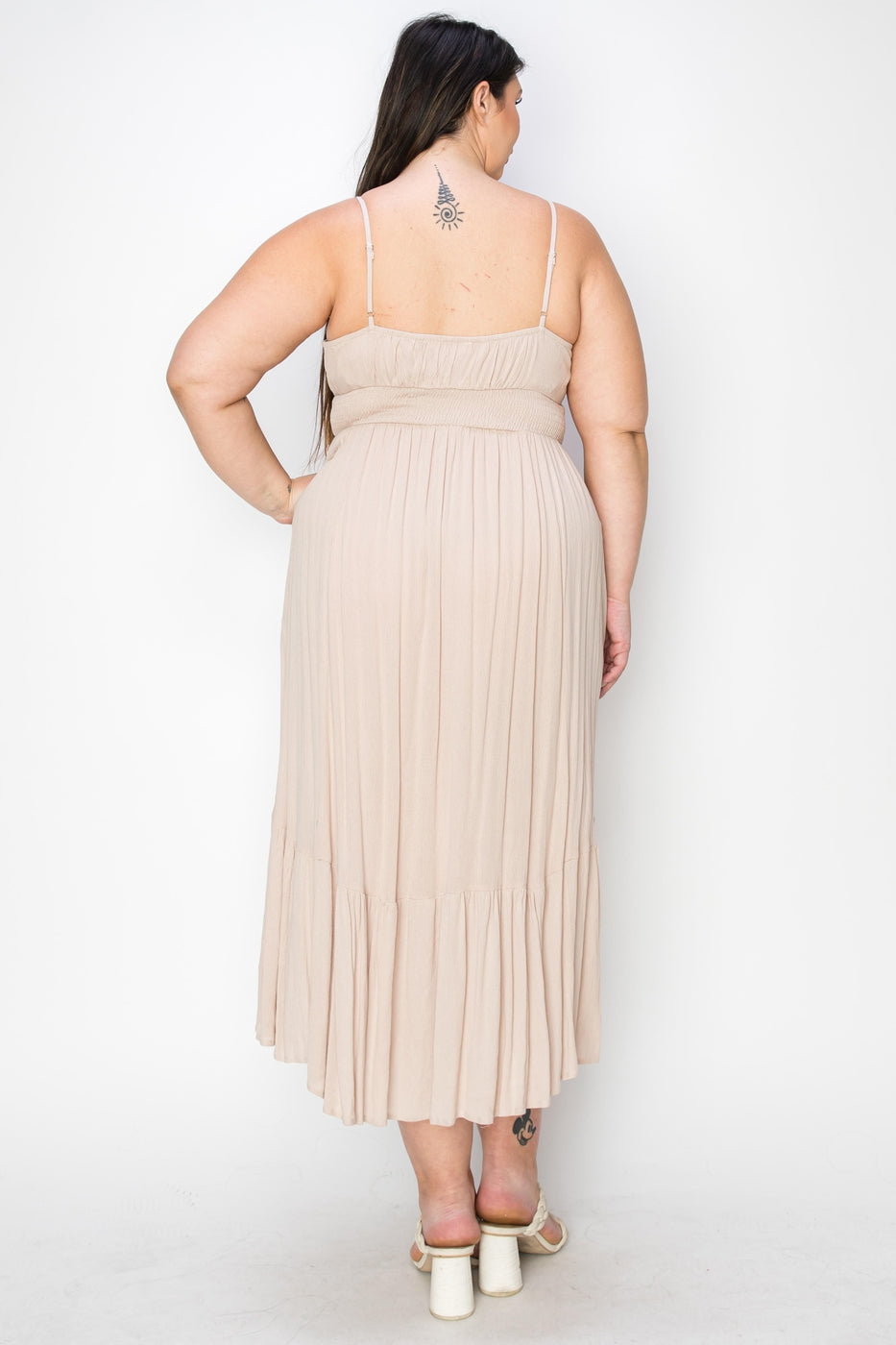 SUNLIT SERENADE MIDI PLUS DRESS